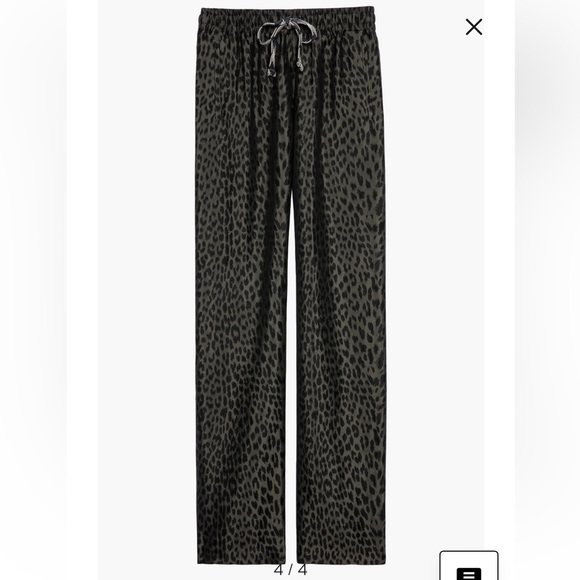 Zadig & Voltaire Leopard Print Pants - Black and Gray